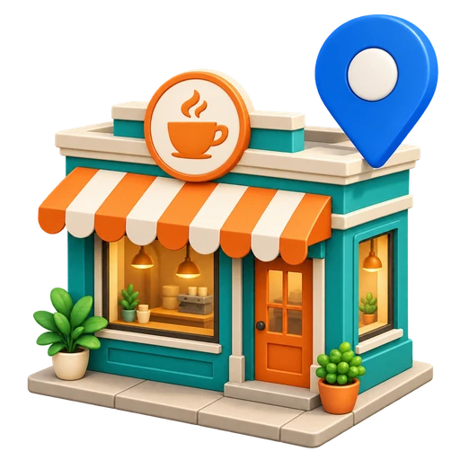Illustrated neighbourhood café for the business profile concept